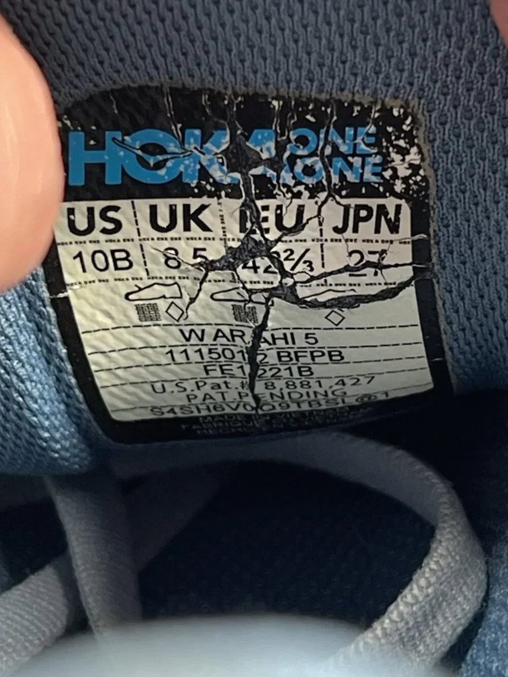 HOKA One One Shoes Womens Size 10 B Blue Arahi 5 Running Athletic 1115012 BFPB